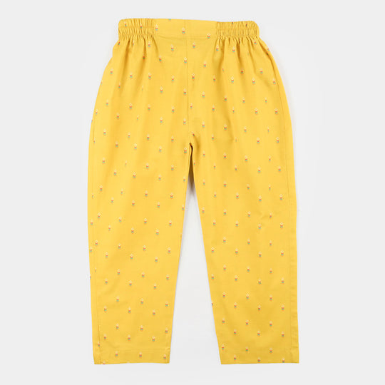 Girls Cotton Printed Pant (Sunny) – Yellow