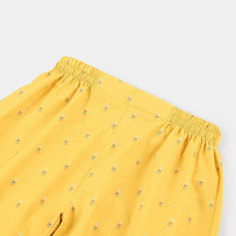 Girls Cotton Printed Pant (Sunny) – Yellow