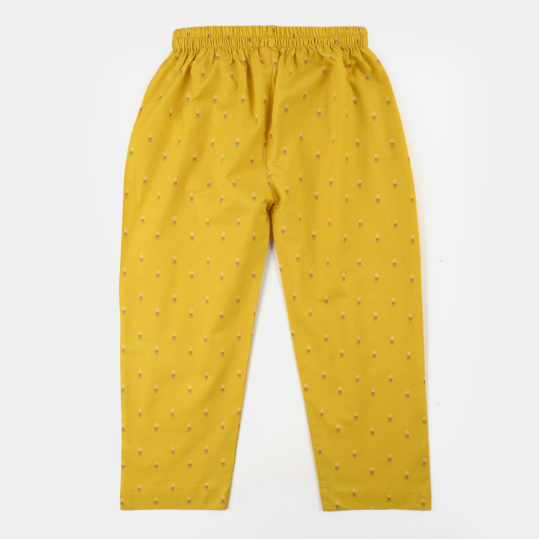 Girls Cotton Printed Pant (Sunny) – Yellow
