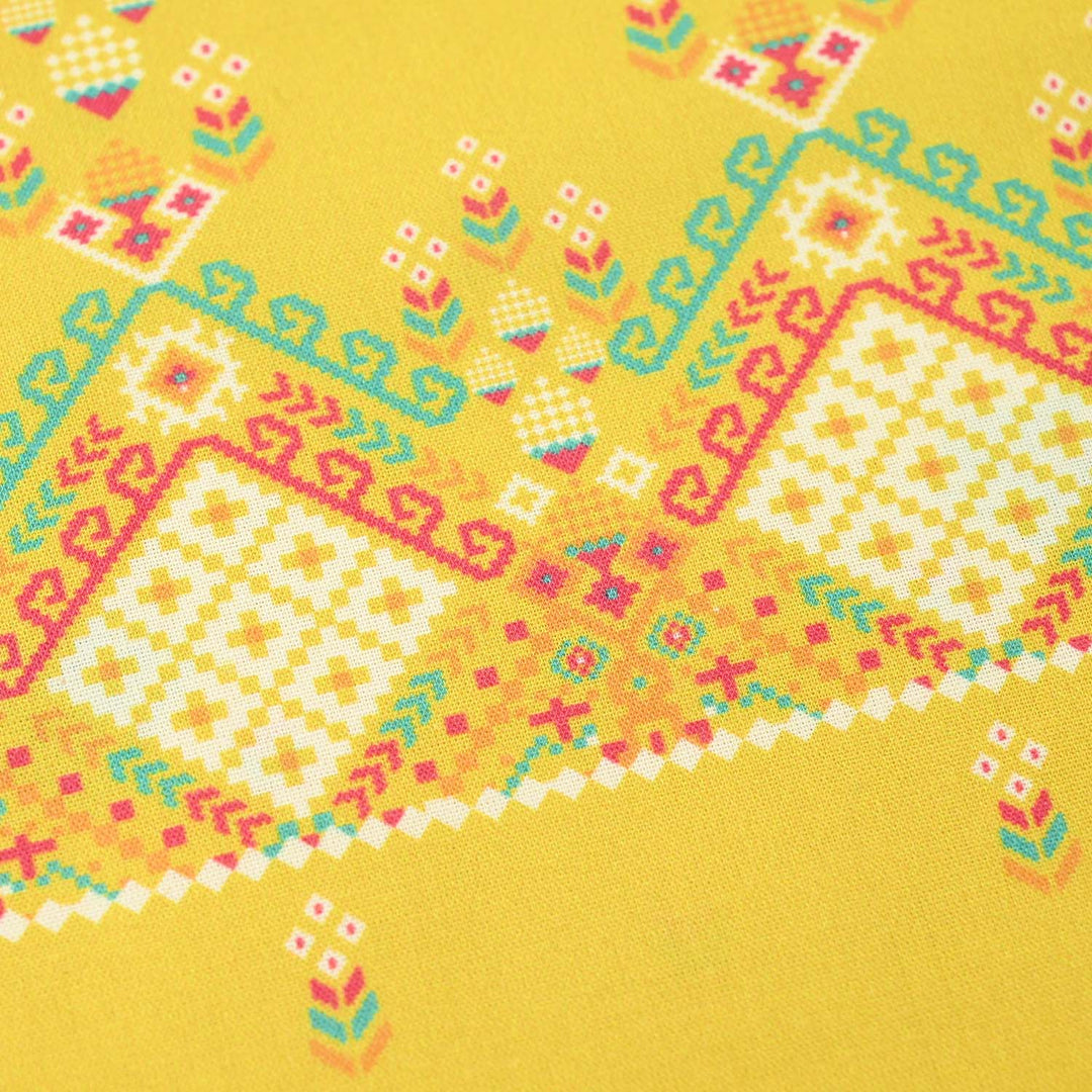 Girls Cotton Printed Kurti (Sunny) – Yellow