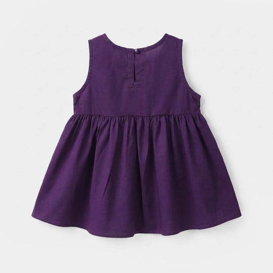 Infant Girls Cotton Embroidered 2-Piece Set (Zewar) - Purple