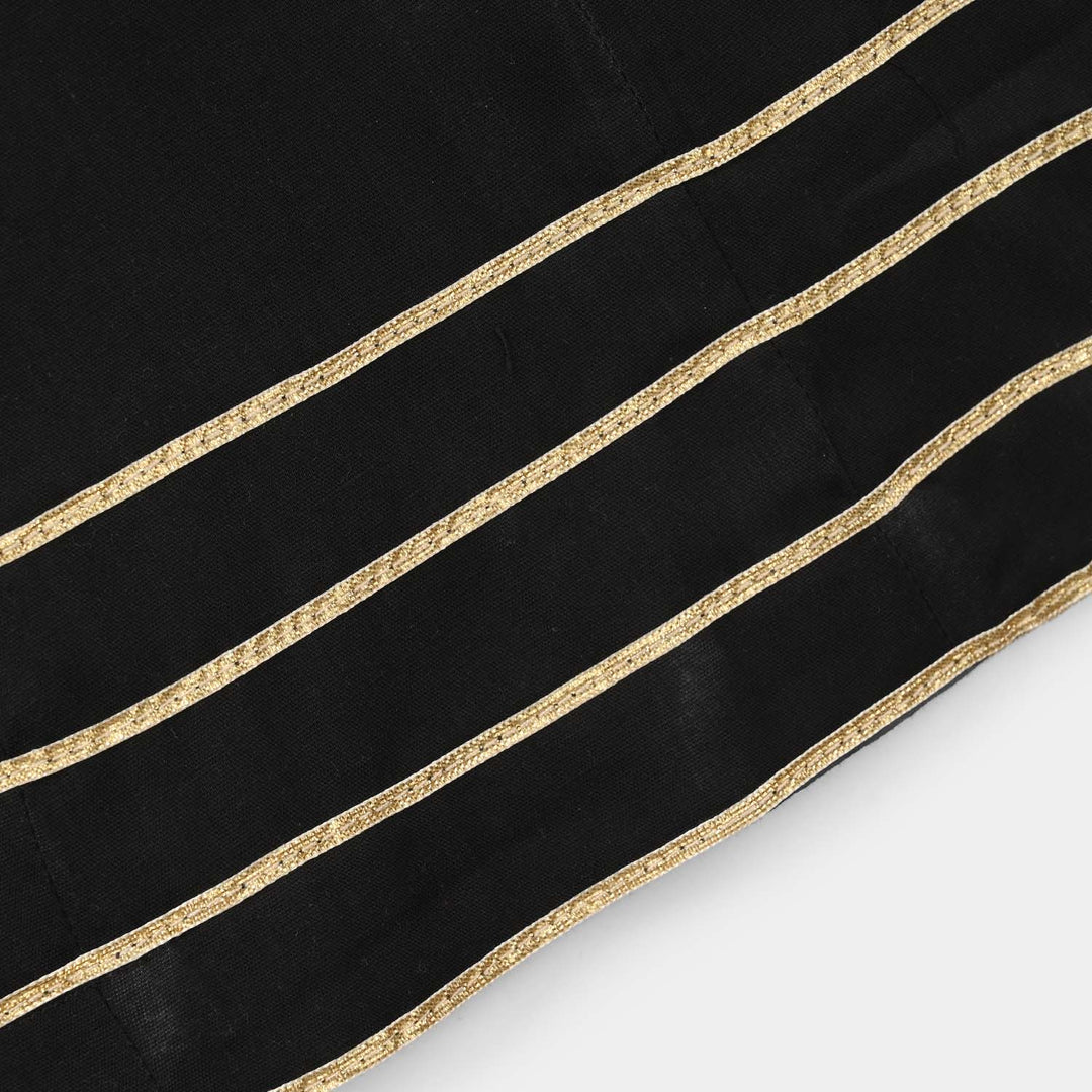 Girls Cotton Dhaka Pants (Gota Patti) – Black