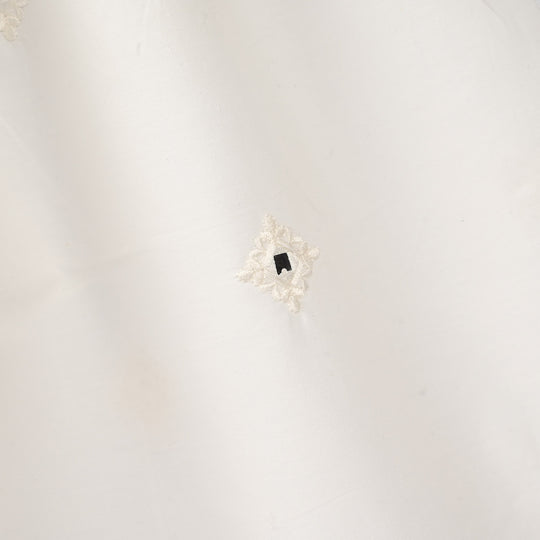 Girls Cotton Embroidered Shalwar Booti – White