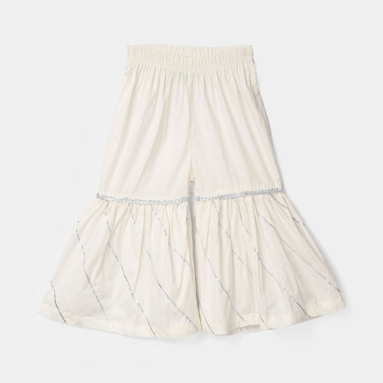 Infant Girls Gharara Chata Patti - White