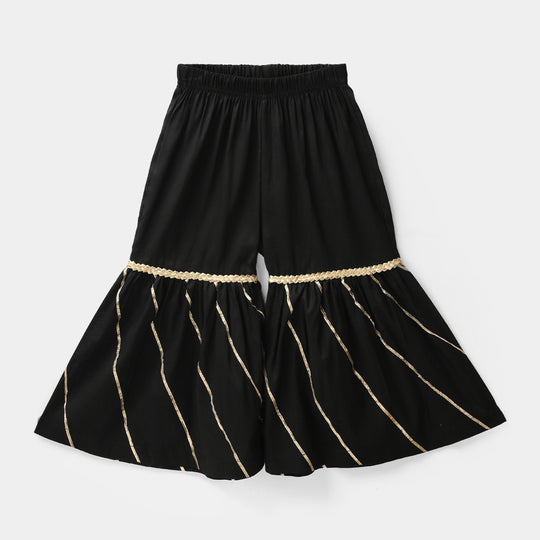 Infant Girls Gharara Chata Patti - Black