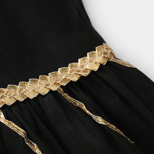 Infant Girls Gharara Chata Patti - Black