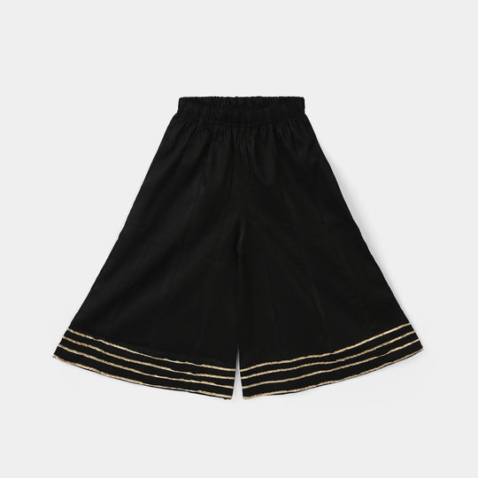 Infant Girls Cotton Dhaka Pants (Gota Patti) – Black