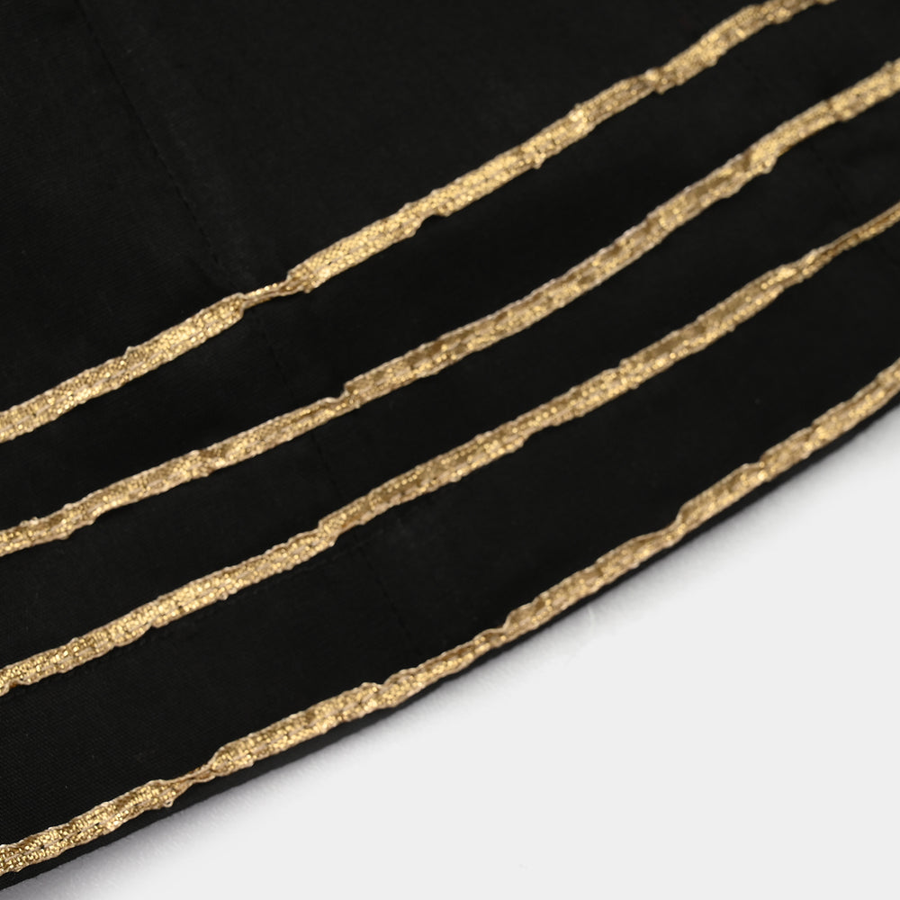 Infant Girls Cotton Dhaka Pants (Gota Patti) – Black