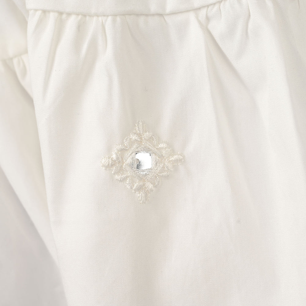 Infant Girls Cotton Embroidered Shalwar (Booti) – White