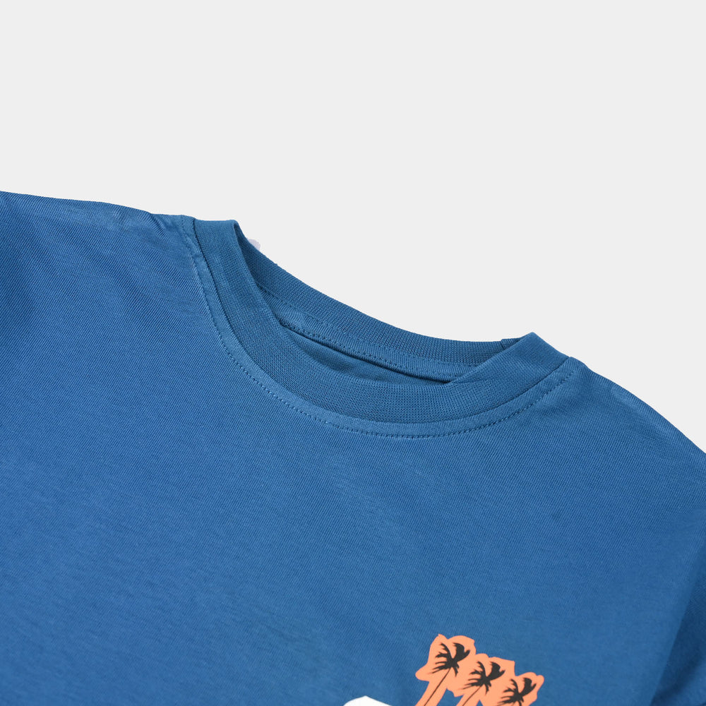 Boys Jersey/Terry T-Shirt (Surf Vibe) - Blue