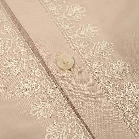 Infant Boys Poly Viscose Kurta Pajama - Beige