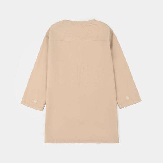 Infant Boys Poly Viscose Kurta Pajama - Beige