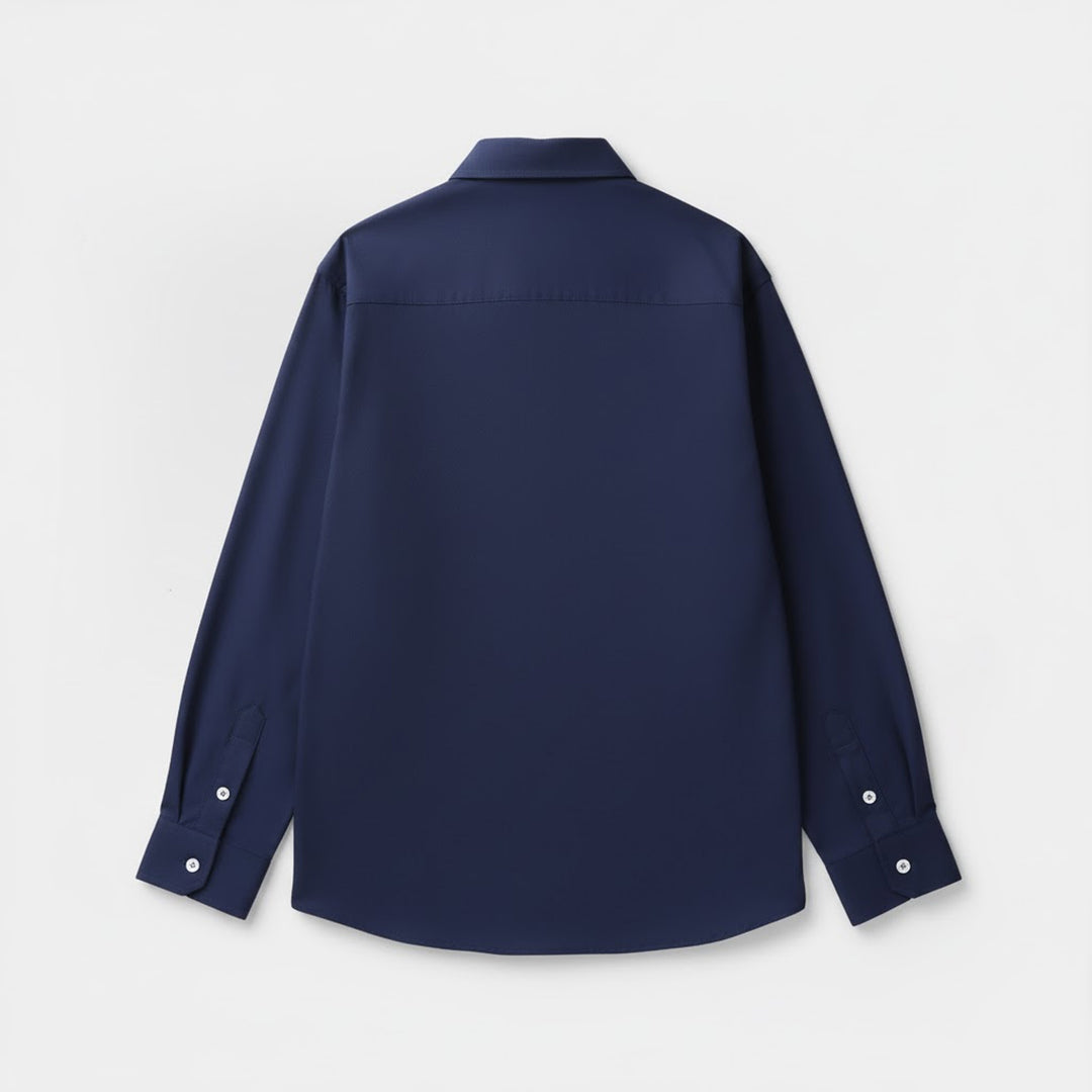 Boys Yarn Dyed Formal Shirt - Navy