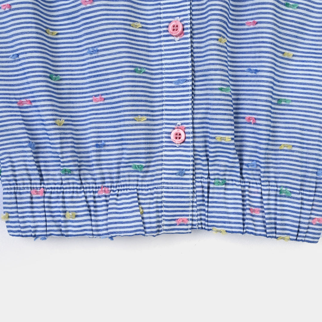 Infant Girls Yarn Dyed 2 Pc Suit - Blue