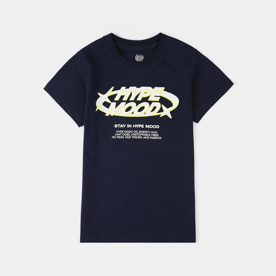 Boys Jersey/Terry T-Shirt Hype Mood - Navy Blue