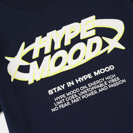 Boys Jersey/Terry T-Shirt Hype Mood - Navy Blue