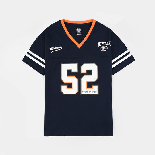 Boys Jersey Terry T-Shirt (State of Chill) - Navy Blue