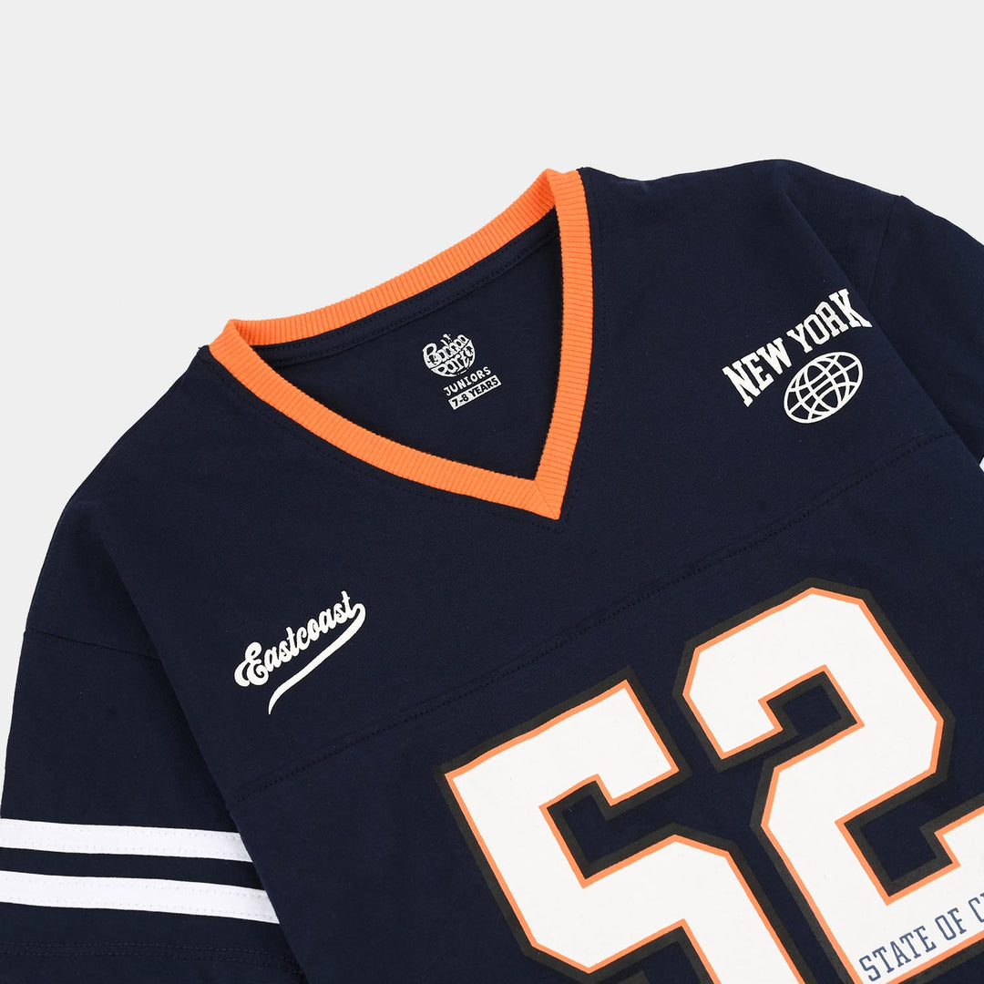 Boys Jersey Terry T-Shirt (State of Chill) - Navy Blue