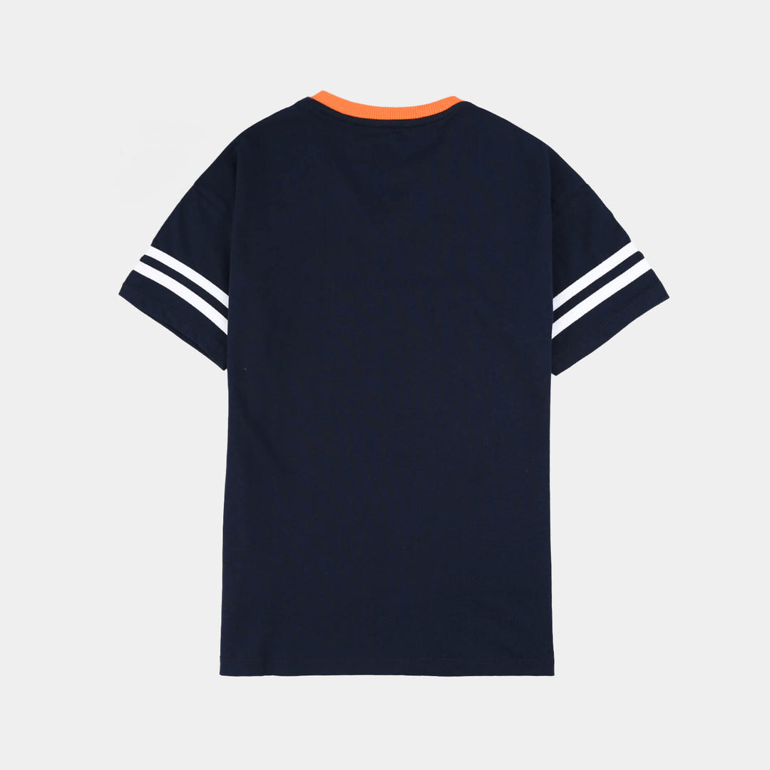 Boys Jersey Terry T-Shirt (State of Chill) - Navy Blue