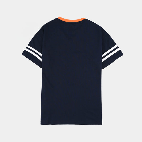 Boys Jersey Terry T-Shirt (State of Chill) - Navy Blue