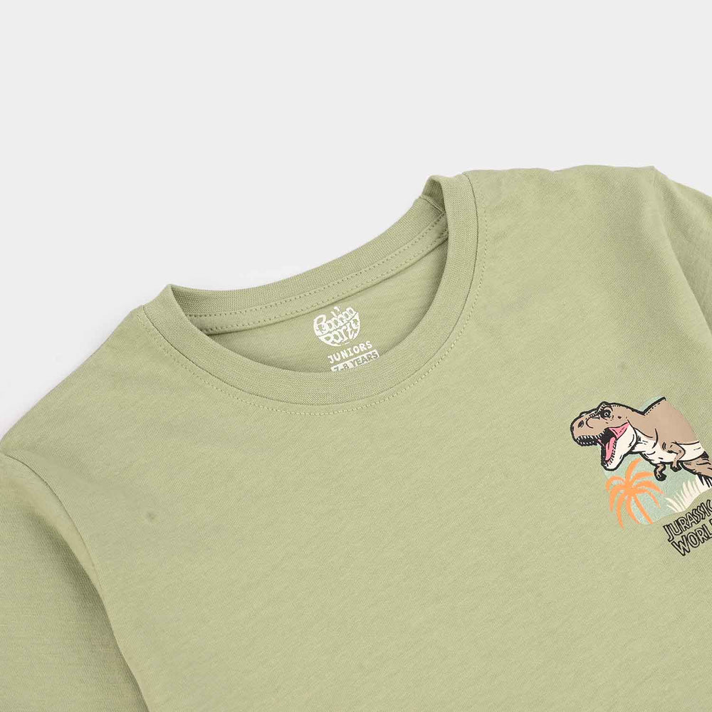 Boys Jersey Terry T-Shirt World - Green