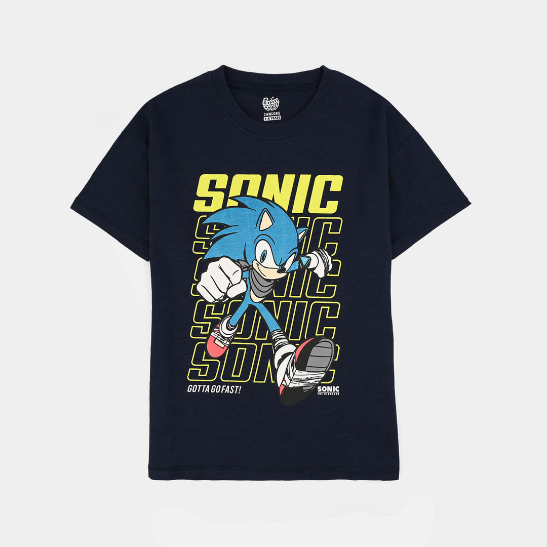 Boys Slub Jersey T-Shirt - Navy Blue