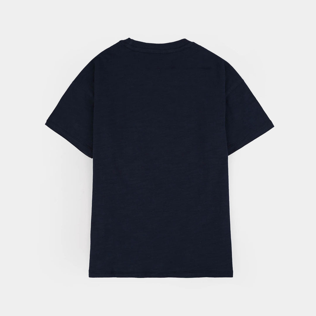 Boys Slub Jersey T-Shirt - Navy Blue