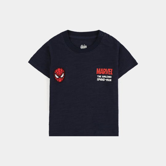 Infant Boys Slub Jersey T-Shirt Character-Navy Blue