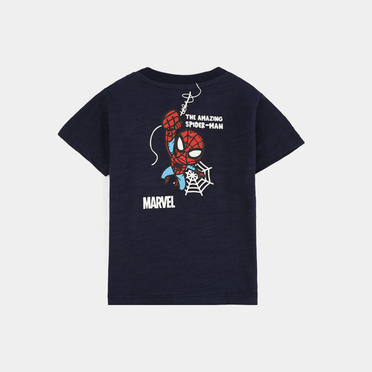 Infant Boys Slub Jersey T-Shirt Character-Navy Blue