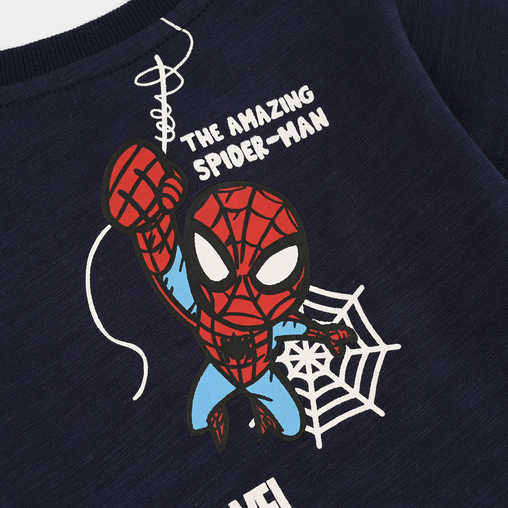 Infant Boys Slub Jersey T-Shirt Character-Navy Blue