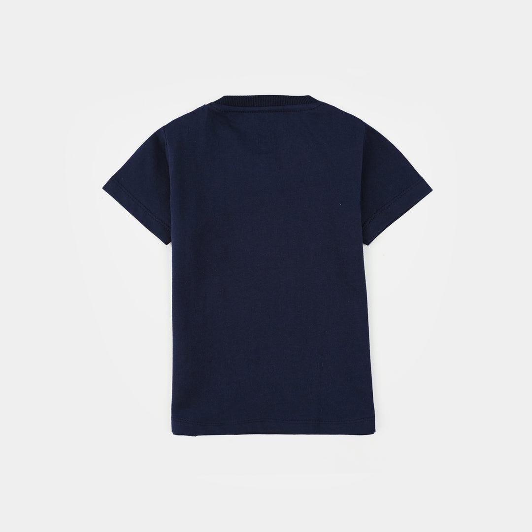 Infant Boys Slub Jersey T-Shirt (Blippi) - Navy Blue