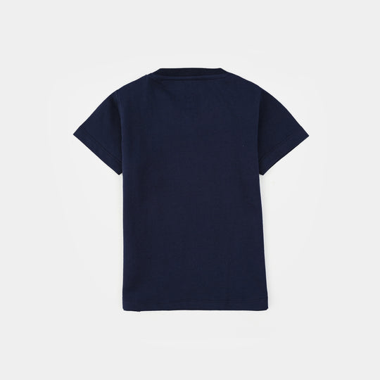 Infant Boys Slub Jersey T-Shirt (Blippi) - Navy Blue