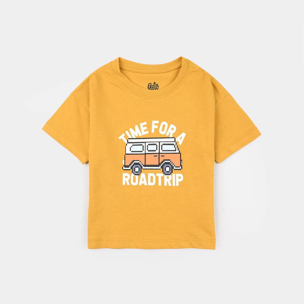 Infant Boys Jersey/Terry T-Shirt (Road Trip) - Yellow
