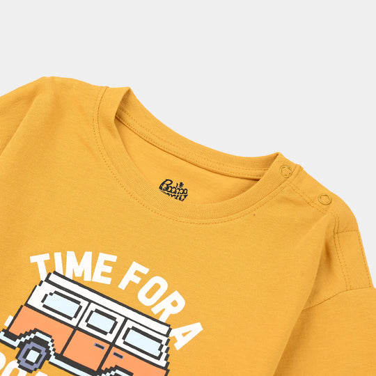 Infant Boys Jersey/Terry T-Shirt (Road Trip) - Yellow