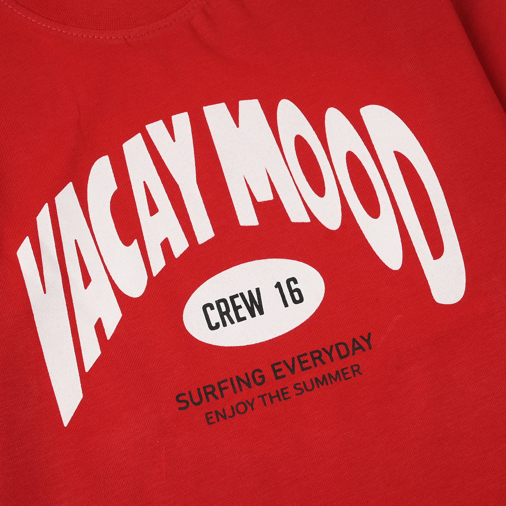 Boys Jersey/Terry T-Shirt (Vacay Mood) – Red