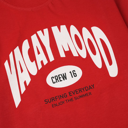 Boys Jersey/Terry T-Shirt (Vacay Mood) – Red
