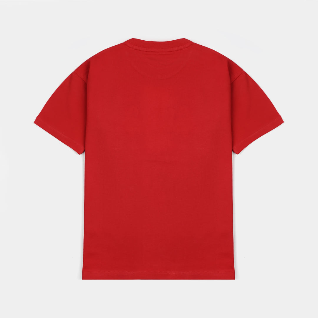Boys Jersey/Terry T-Shirt (Vacay Mood) – Red