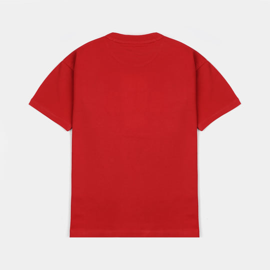 Boys Jersey/Terry T-Shirt (Vacay Mood) – Red
