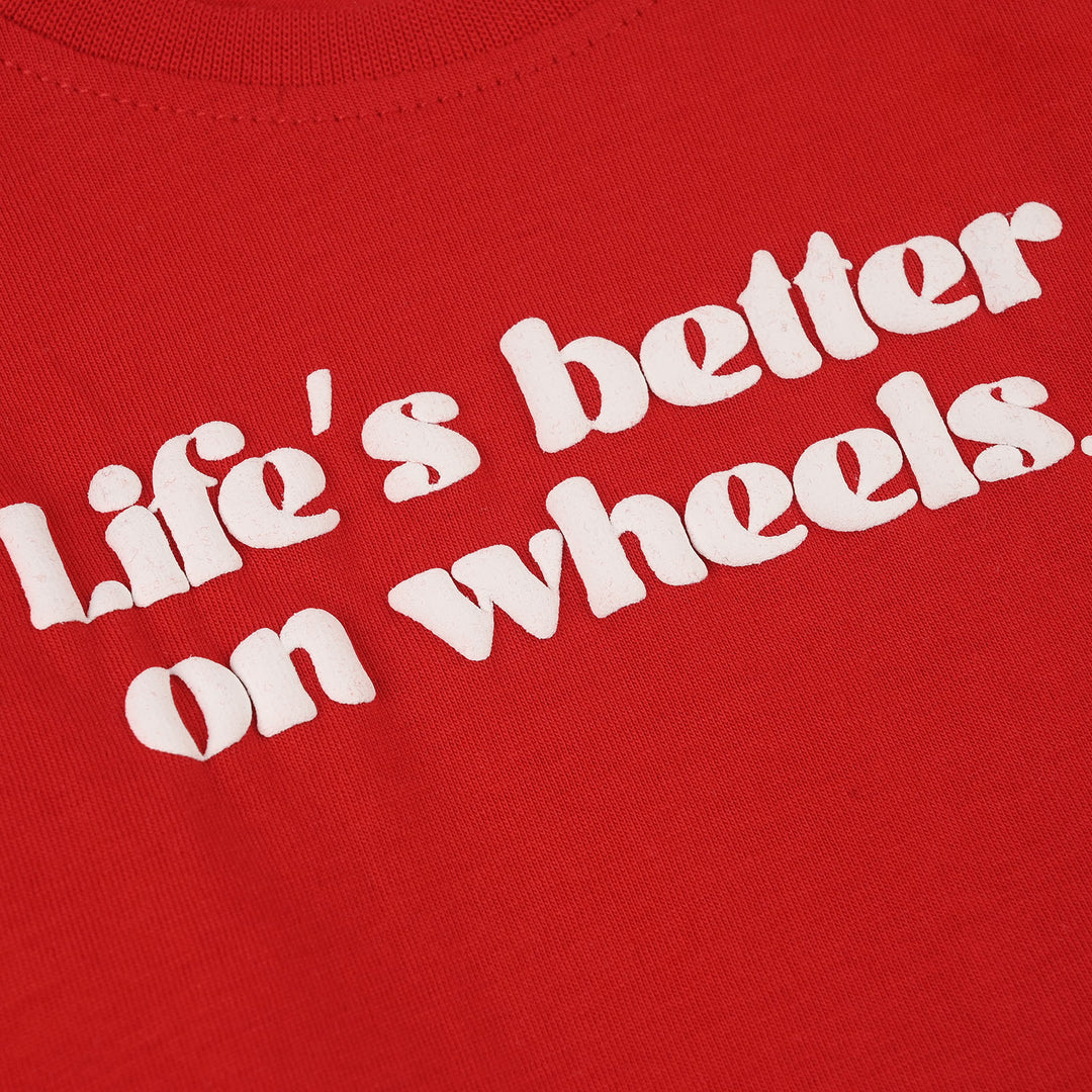 Infant Boys Jersey/Terry T-Shirt (Wheels) - Red