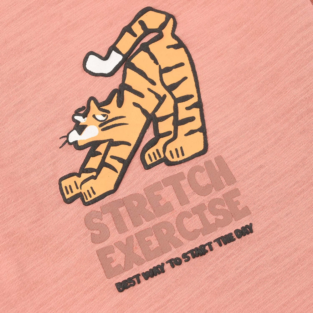 Infant Boys Slub Jersey T-Shirt Stretch Exercise-Terra.Cota