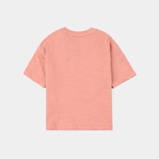 Infant Boys Slub Jersey T-Shirt (Stretch Exercise) - Terracotta