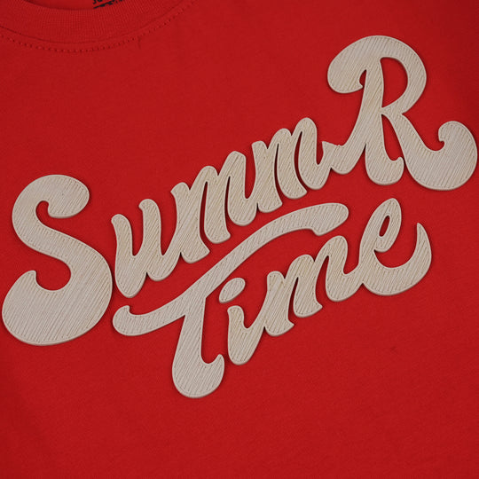 Boys Jersey/Terry T-Shirt Summer Time - Red