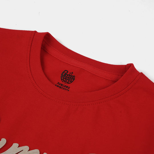 Boys Jersey/Terry T-Shirt Summer Time - Red