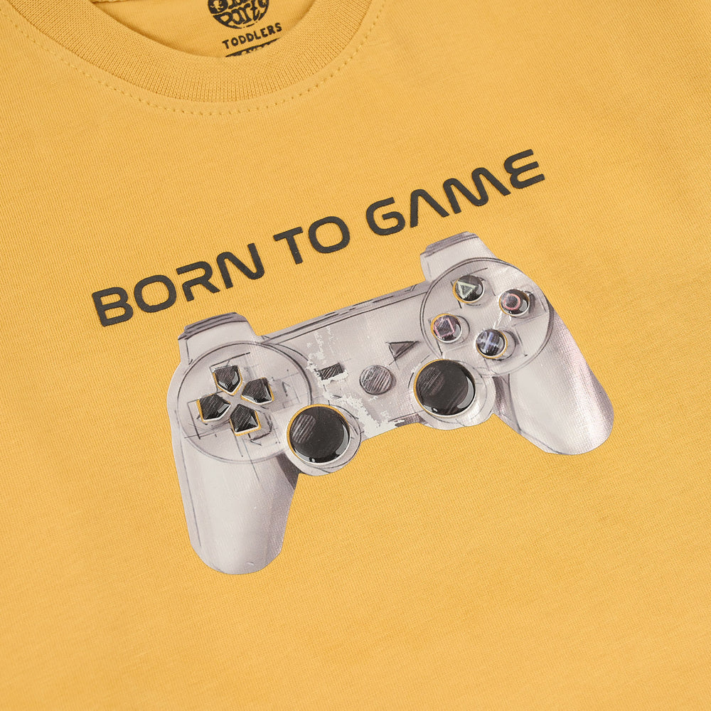 Boys Jersey/Terry T-Shirt (Born To Game) – Yellow