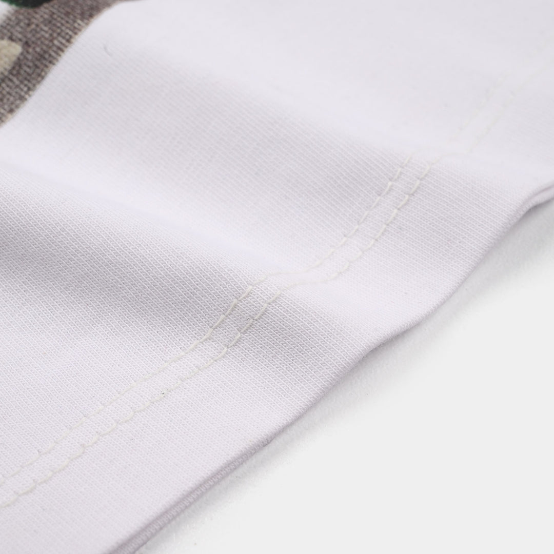 Infant Boys Jersey/Terry T-Shirt (Dino Days) - White