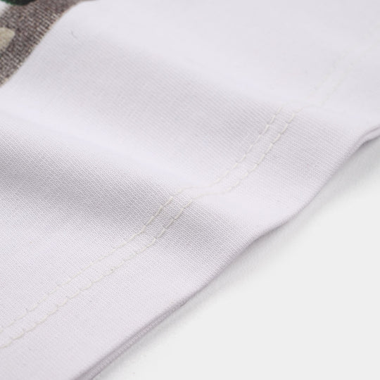 Infant Boys Jersey/Terry T-Shirt (Dino Days) - White