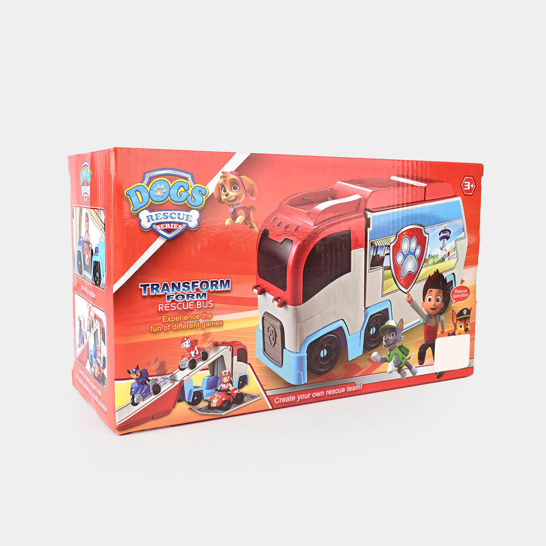 Dogs Rescue Series – Transforming Rescue Bus Toy