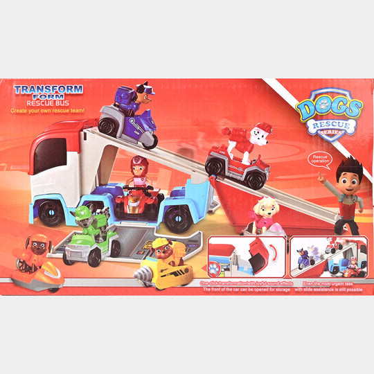 Dogs Rescue Series – Transforming Rescue Bus Toy