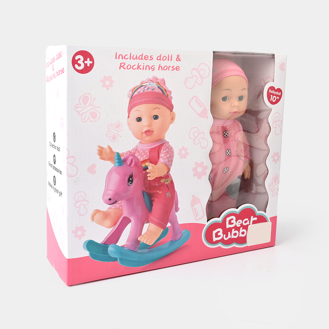 10 Inch Doll With Rocking Horse