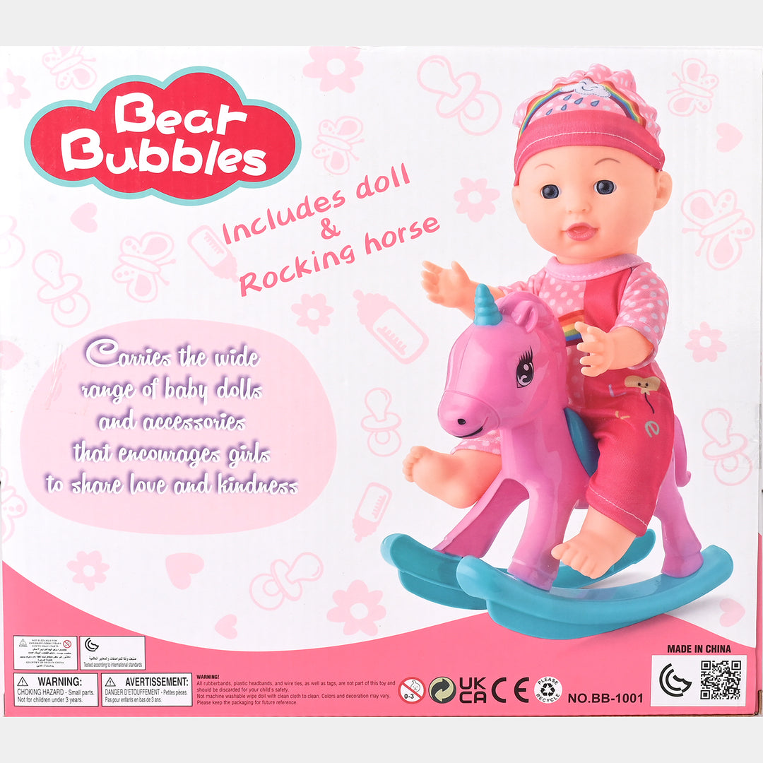 10 Inch Doll With Rocking Horse